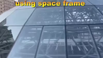 Steel structure dome roof glass installation