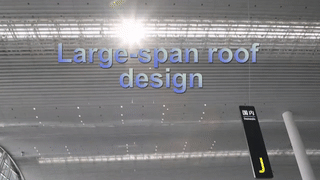 Airport terminal building roof structure