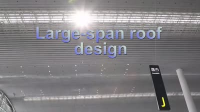 Airport terminal building roof structure