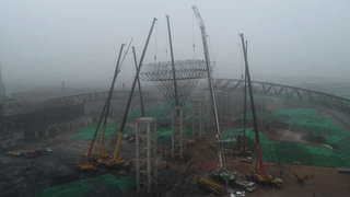 Large span industrial building structure