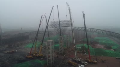 Large span industrial building structure