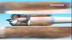 محاكاة حاسوبية أجرتها ناسا لكيفية تدفق جسيمات الهواء من خلال محرك عنفي مروحي