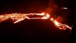 The first moments of the Icelandic volcano eruption, march 2021