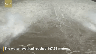 Three Gorges Dam discharges water