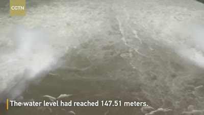 Three Gorges Dam discharges water