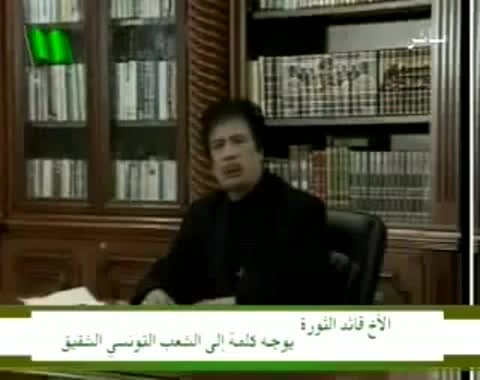القذافي يحذر الشعب التونسي من الربيع العربي
